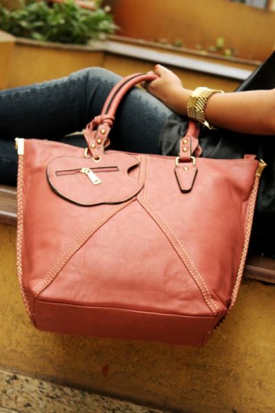 Bolsa Couro - Coral